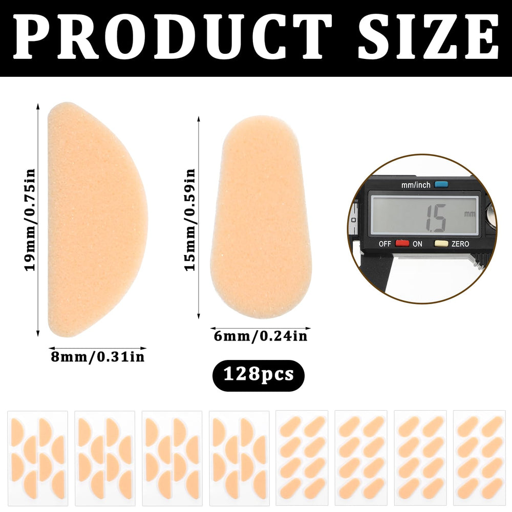 Teardrop-shaped foam nose pads for glasses - adhesive back