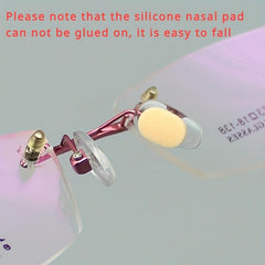 Glasses frame showing 1.5 mm thickness foam nose pad