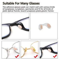 Nose pads measuring 0.35 x 0.24 inch with 0.04 to 0.06 inch thickness