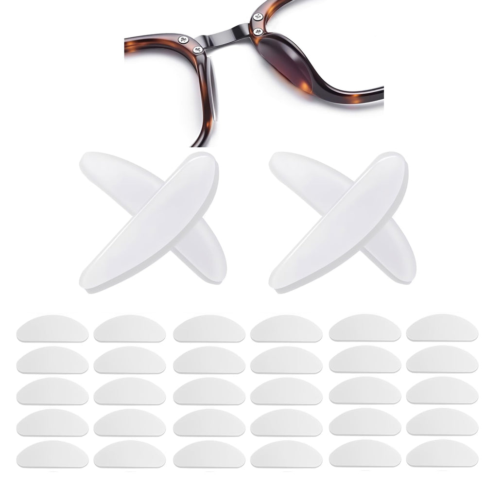Clear silicone adhesive nose pads for glasses, 0.75 inch size