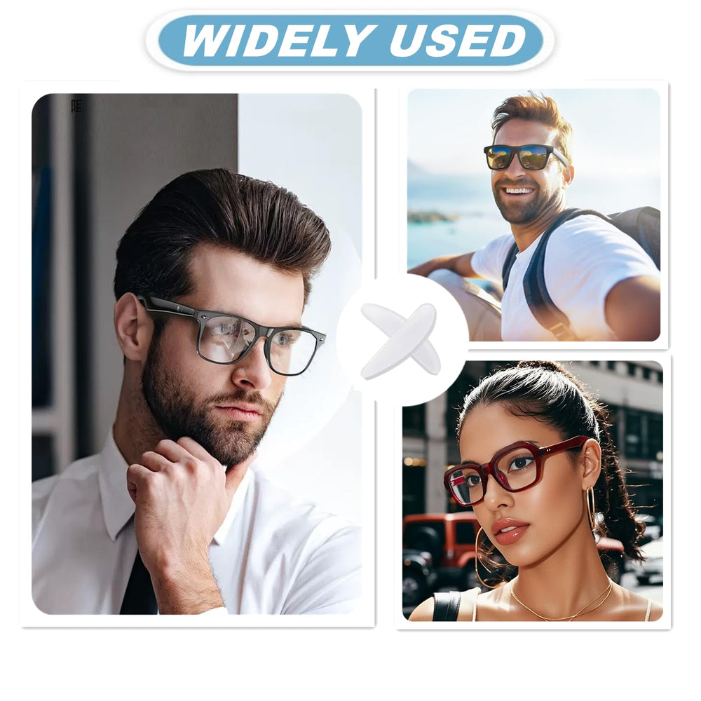 Easy, self-adhesive installation for eyeglasses nose pads