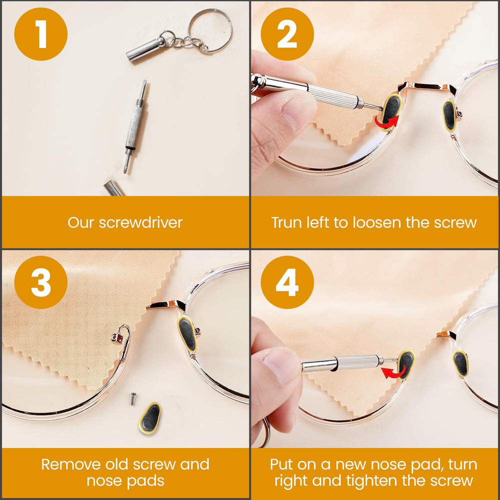Non-slip nose pads installed on glasses