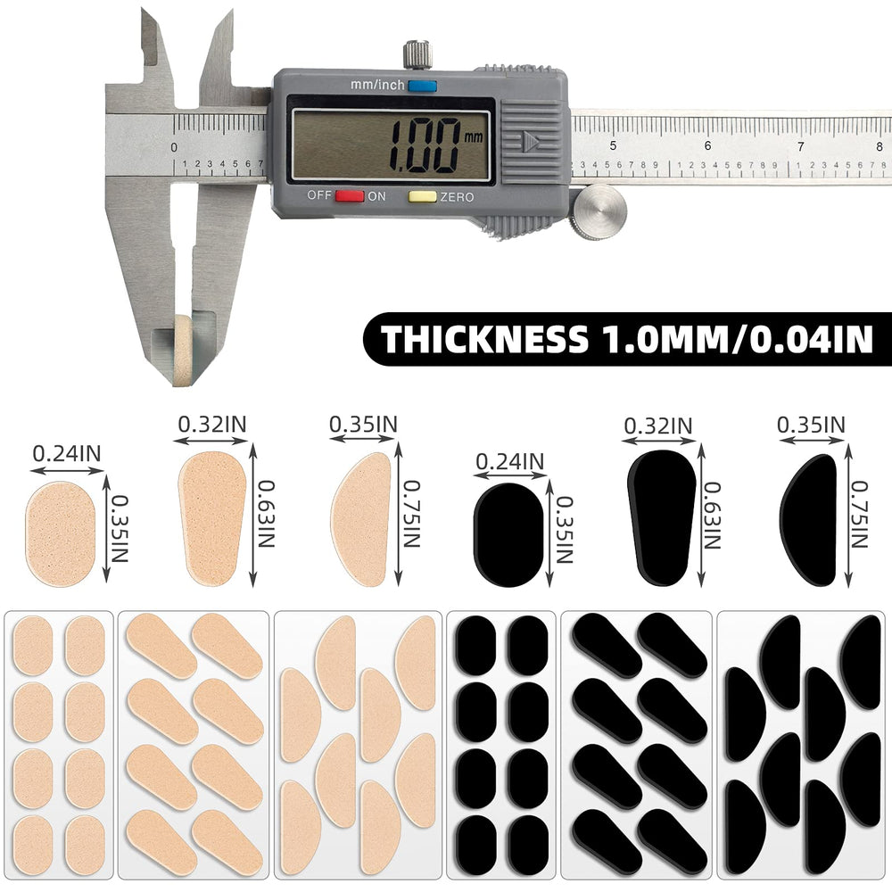 Half-moon nose pads 1mm thickness for glasses