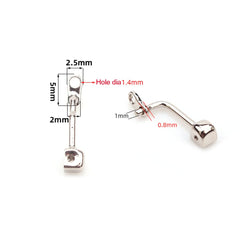 Rear angle view of nose pad holder in stainless steel