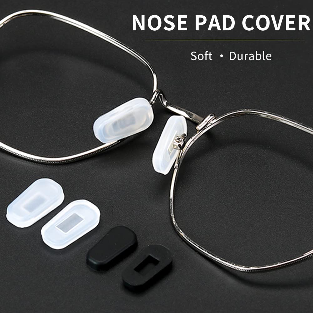 Nose pads in use keeping glasses securely in place