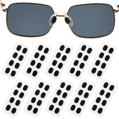 40 pairs oval self-adhesive black foam eyeglass nose pads, anti-slip