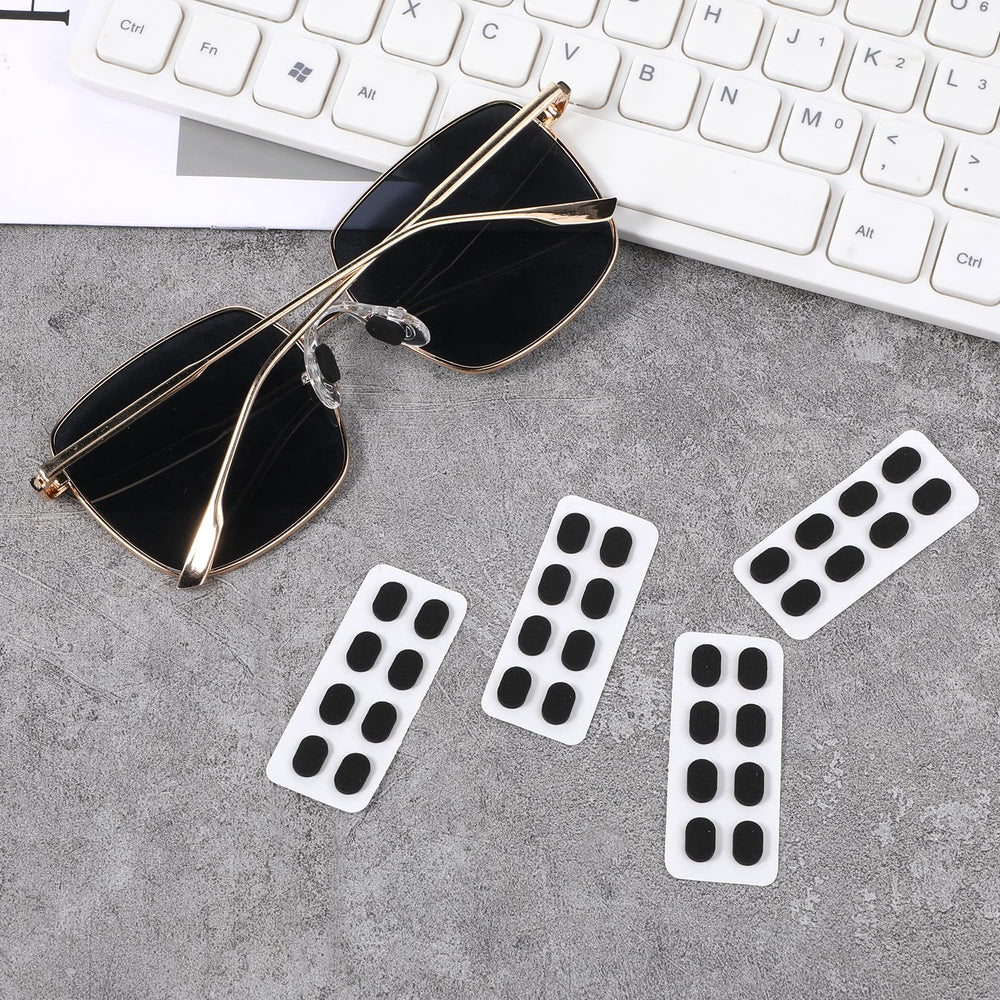 Easy-apply self-adhesive nose pads on glasses frame