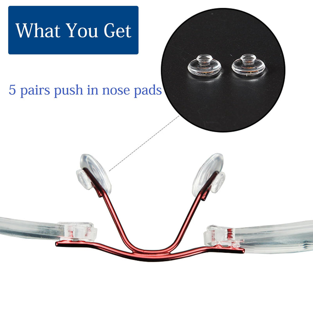 Soft silicone nose pads on glasses
