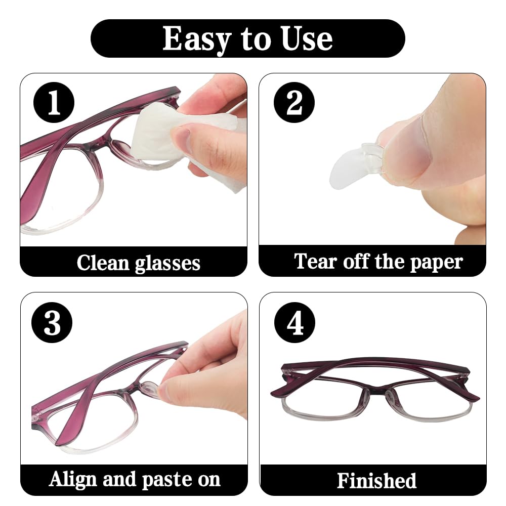 Packaging showing 10 pairs of eyeglass nose pads