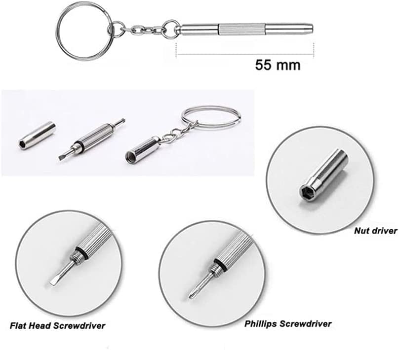 Repair kit including nose pads, screws, and screwdriver for sunglasses and frames