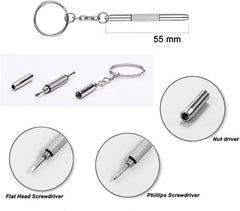 Repair kit including nose pads, screws, and screwdriver for sunglasses and frames