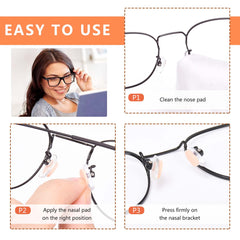 Self-adhesive nose pads application on glasses