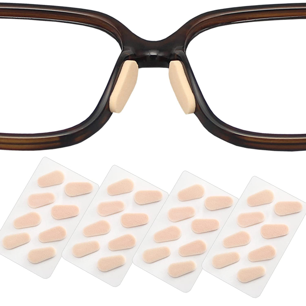 Close-up of self-stick foam nose pads on glasses