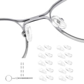 10 screw-in teardrop nose pads in clear silicone