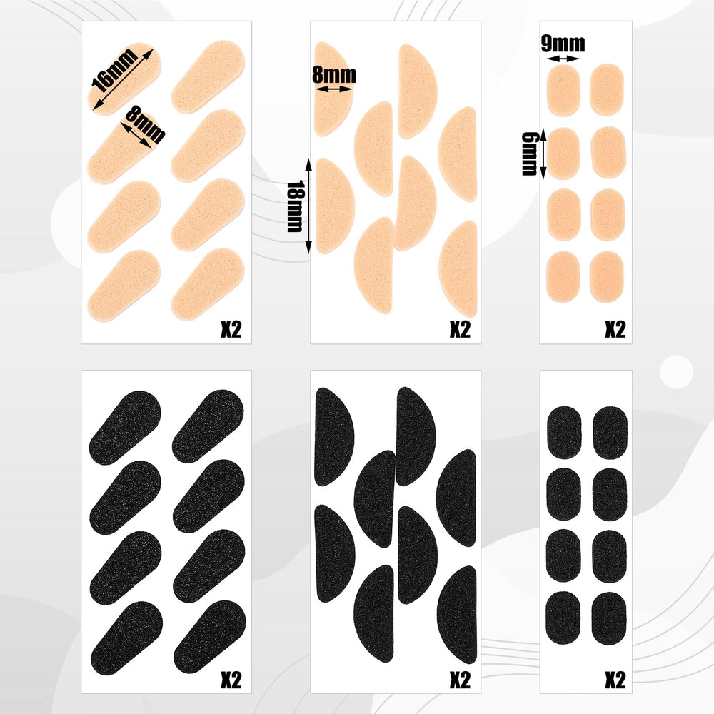 Teardrop-shaped foam eyeglass nose pads 16x8x1.6 mm