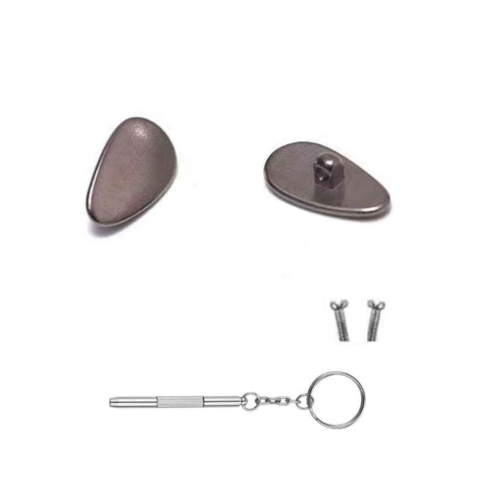 Titanium screw-in nose pads for metal eyeglass frames