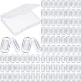 50 pairs of clear silicone push-in eyeglass nose pads with cleaning cloth