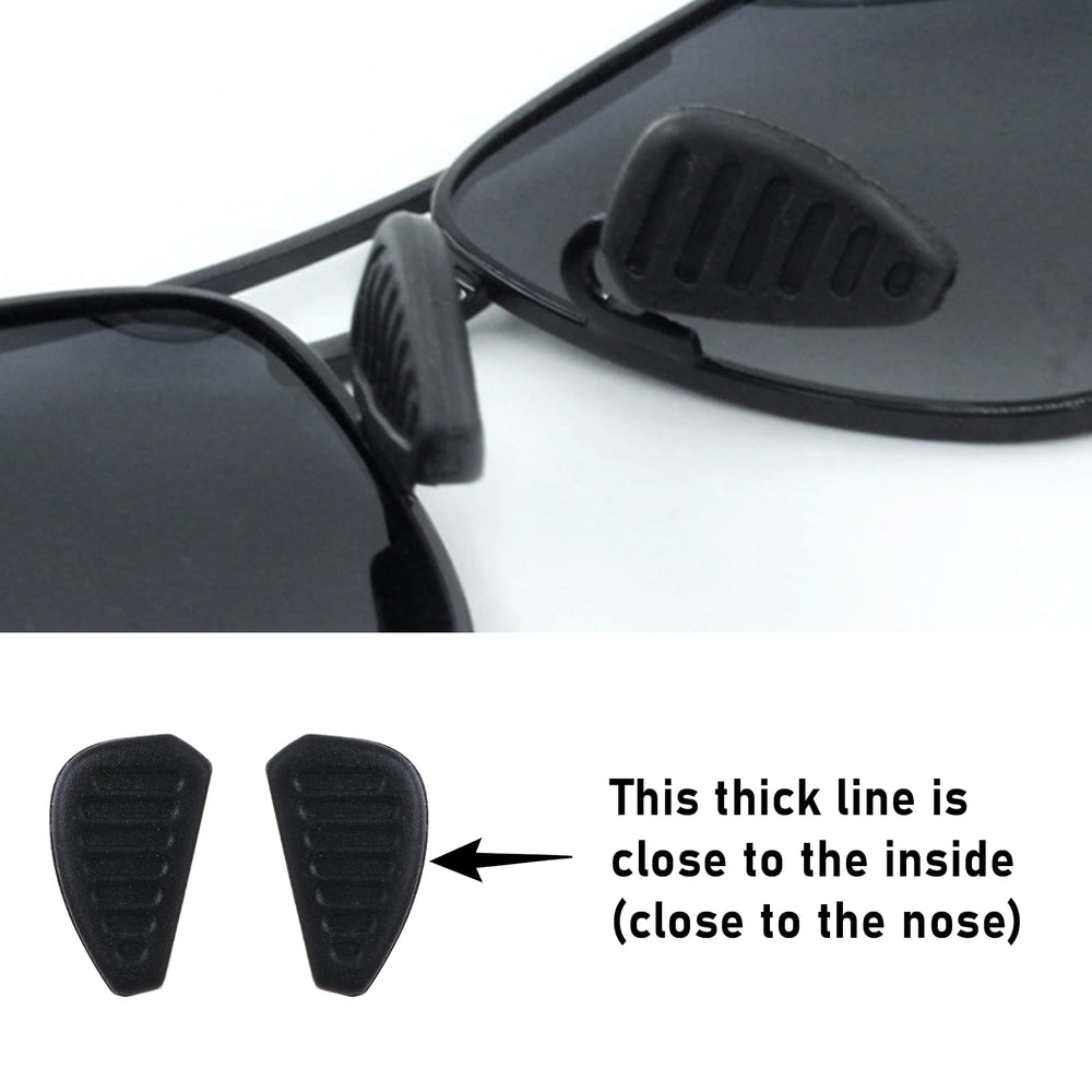 Easy slide-in installation for eyeglass nose pads