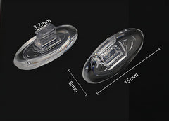 Glasses with soft silicone nose pads on bridge