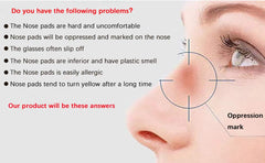 Snap-in or push-in nose pads replacement for frames