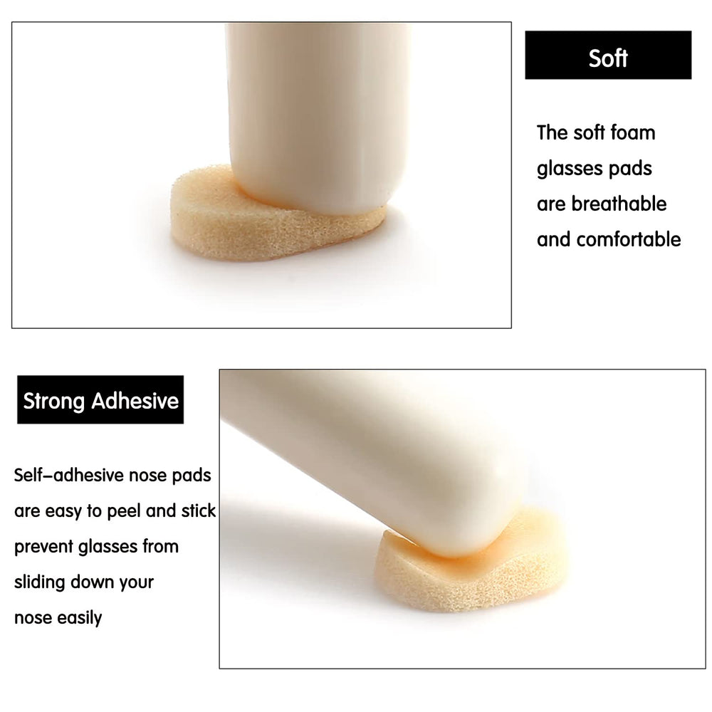 Nose pads attached to eyeglasses frame