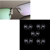 Clear 15mm silicone nose pads (D-shape) for eyeglasses, 5 pairs