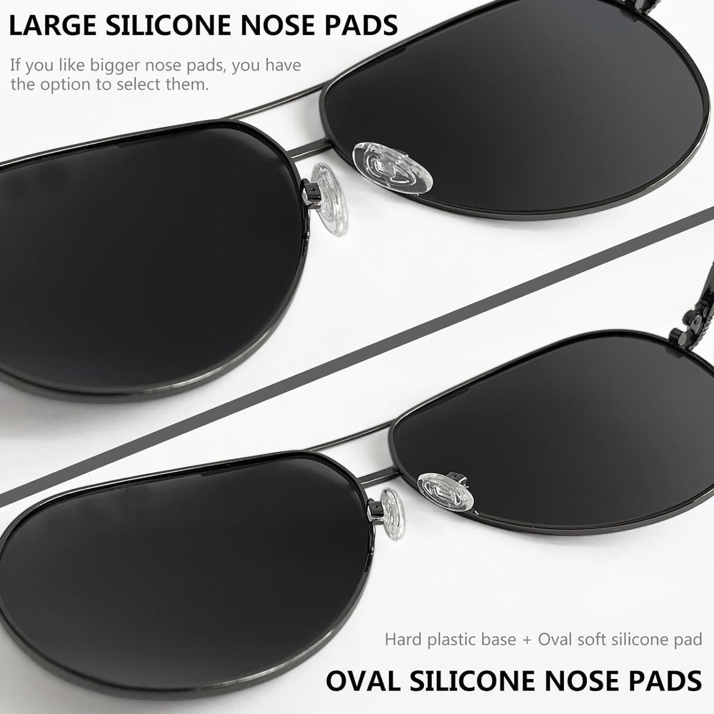 Anti-slip silicone nose pads on eyeglasses