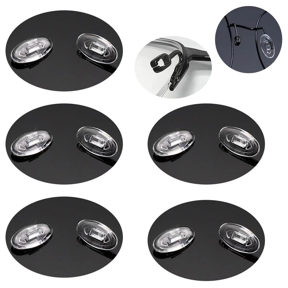 Five oval push-in nose pads for eyeglasses