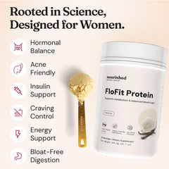 Nourished Natural Health FloFit Pea Protein Blend Mixing captures smooth shake texture.