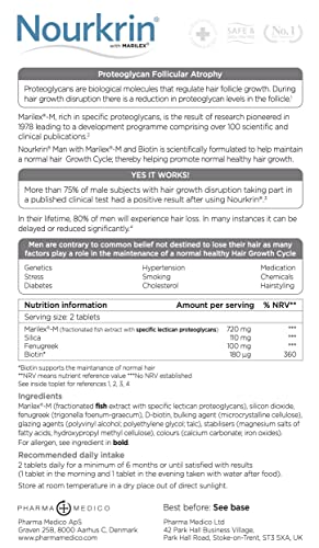 Nourkrin Man tablets close-up highlights fenugreek and omega-3 enriched formula