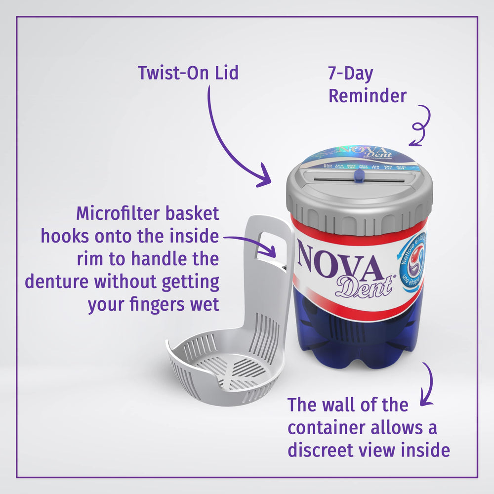 7-day reminder slider on Novadent soaking bath