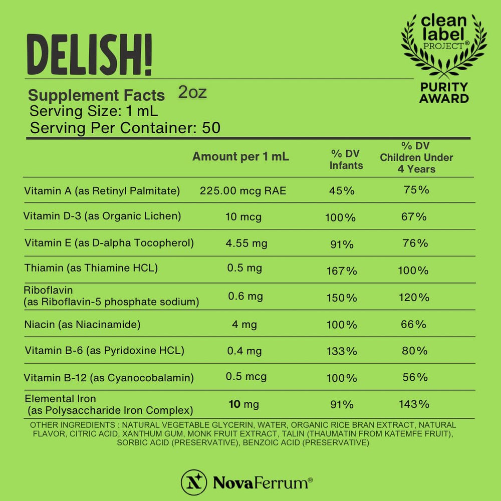 Close-up of ingredients and plant-based D-3 claim