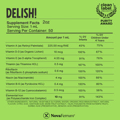 Close-up of ingredients and plant-based D-3 claim