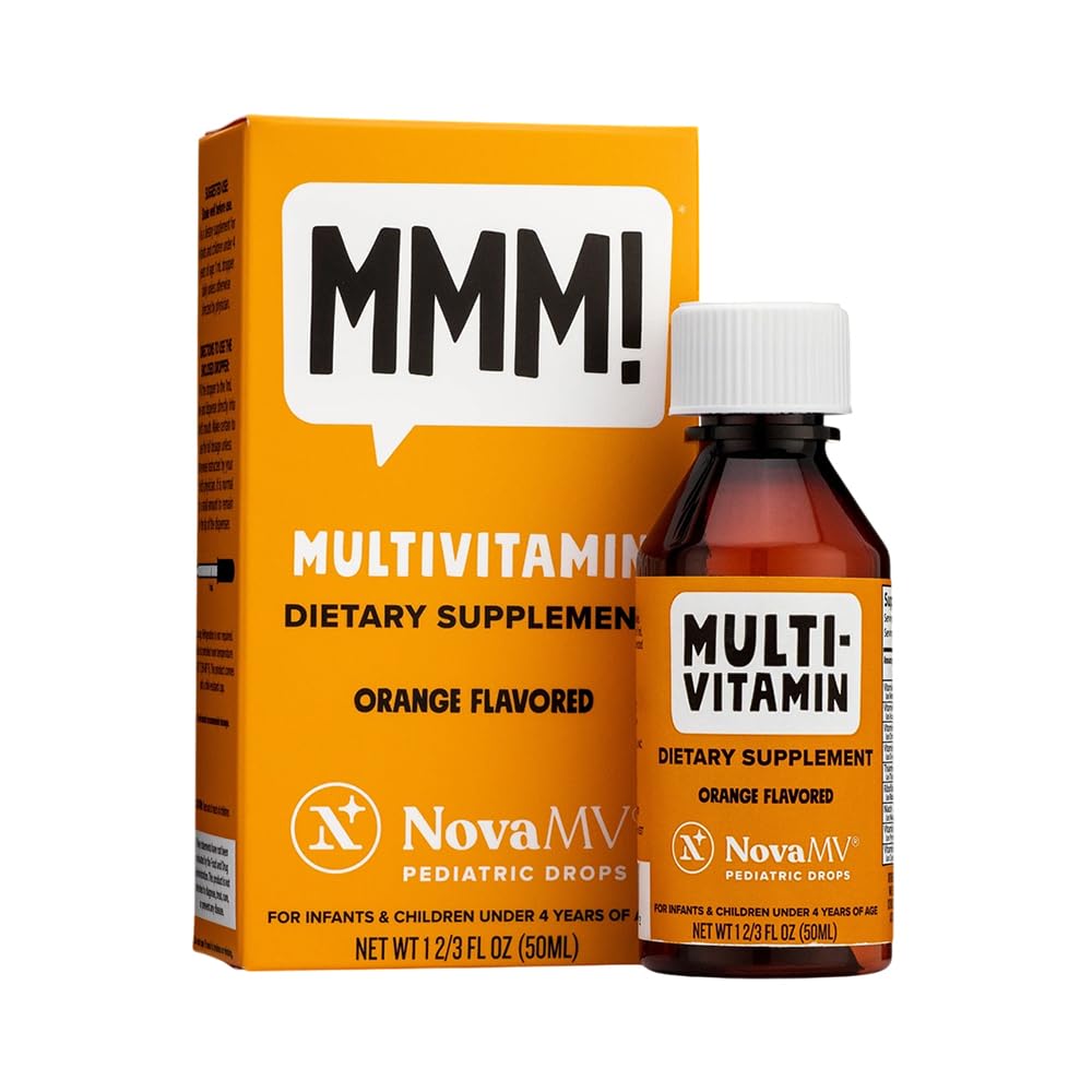 NovaFerrum MMM orange flavored liquid multivitamin bottle front view