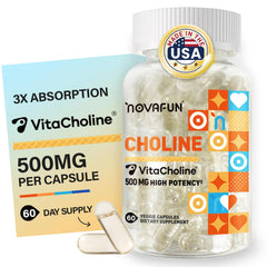 Novafun Choline 500mg bottle - front view