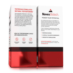 Novex Biotech TestroVax label-closeup communicates trust and clarity for responsible use