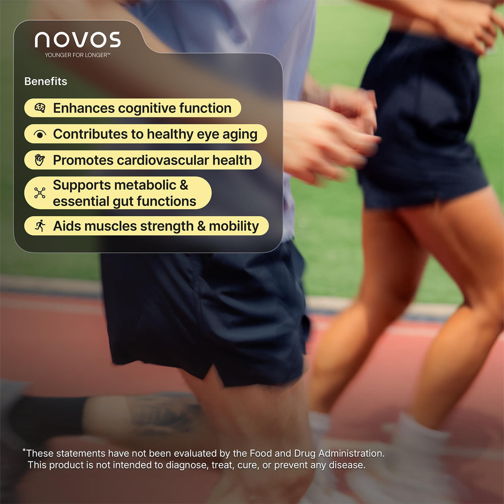 Illustration of skin health benefits from NOVOS Core Longevity Mix