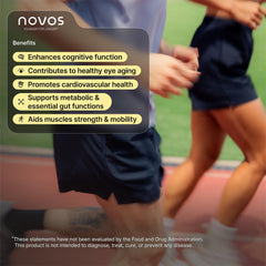 Illustration of skin health benefits from NOVOS Core Longevity Mix