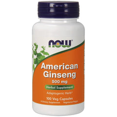 NOW American Ginseng 100 Capsules Pack of 2 - Wisconsin USA-grown ginseng roots