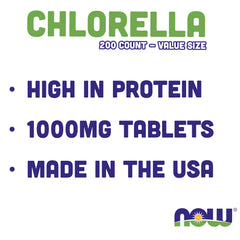 Chlorella tablets nutrient panel with chlorophyll
