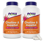 NOW Choline & Inositol 180 vegetarian capsules pack of 2