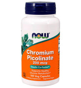 Front view of NOW Chromium Picolinate 200mcg bottle