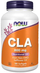 NOW CLA 800 mg softgel bottle label