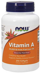 Vitamin A softgel capsules pouring from bottle