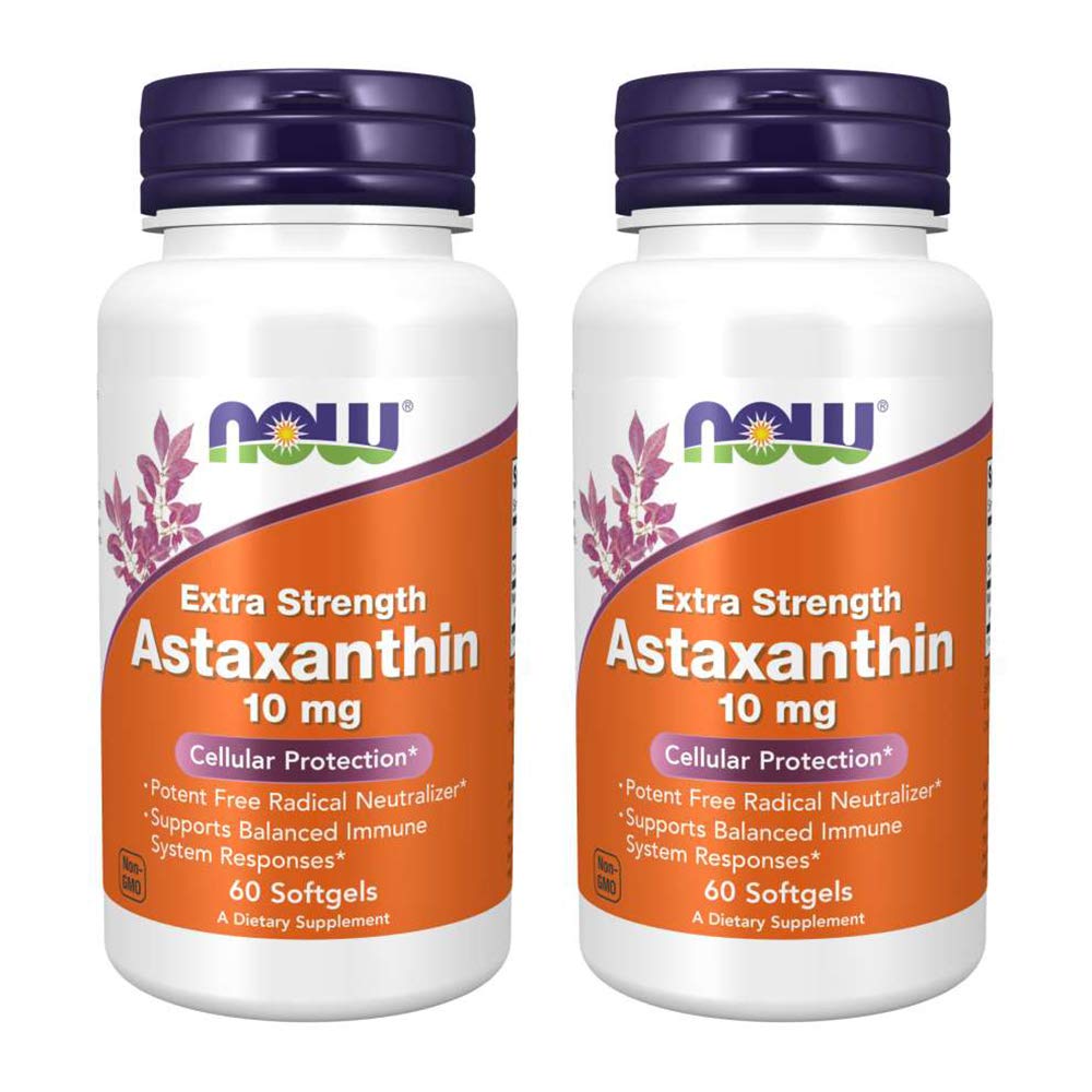 NOW Foods Astaxanthin 10mg 60 SoftGels bottle front