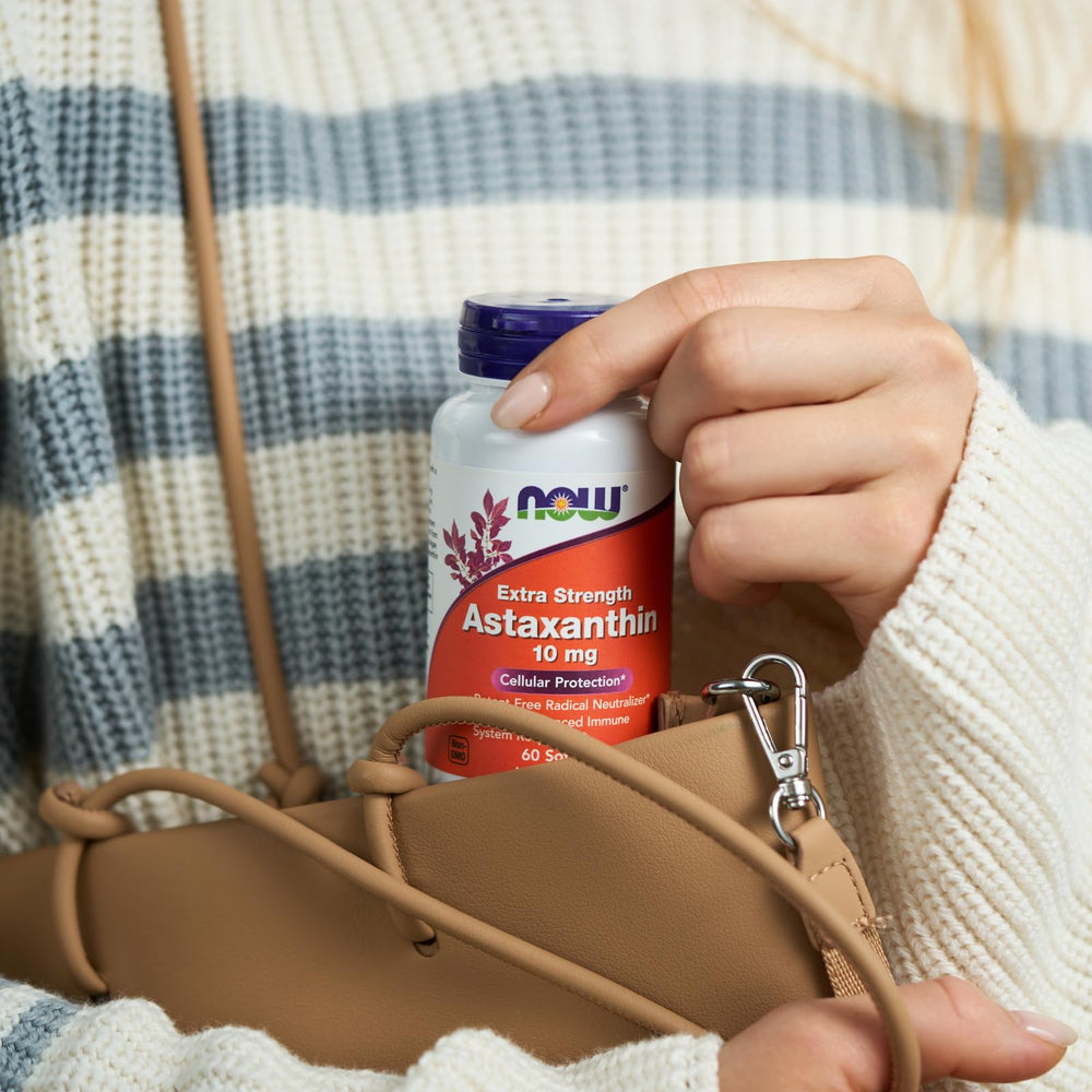 Astaxanthin ingredients label close-up