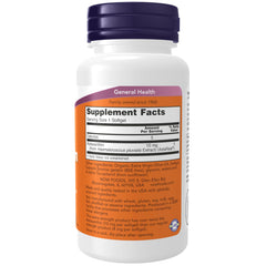 NOW Foods Astaxanthin 10mg softgels back view with nutrition panel