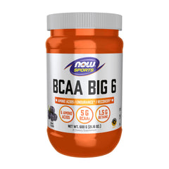 NOW Foods BCAA Big 6 grape flavor 600 g bottle front