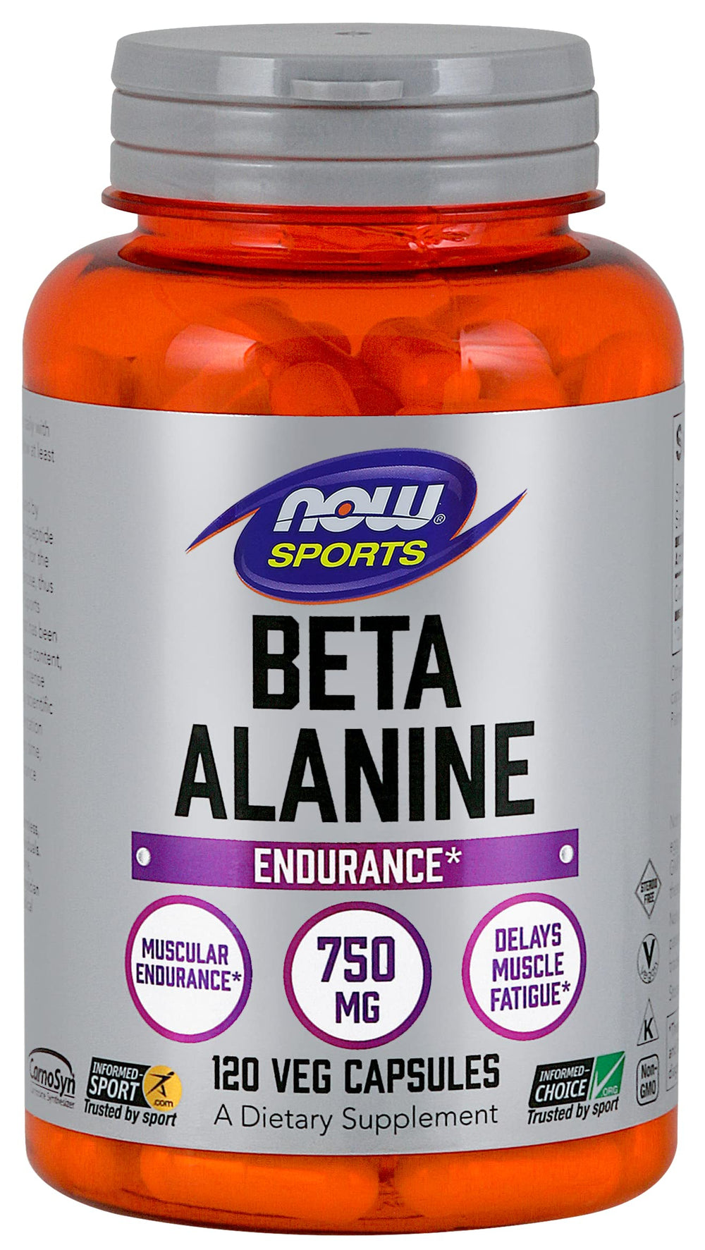 Now Foods Beta-Alanine 120 Capsules Pack of 2 bottle front view