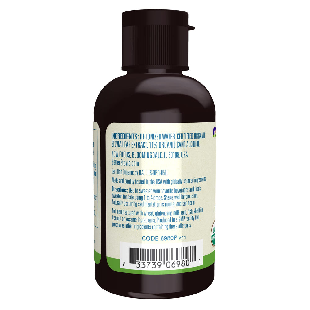 Front view of NOW Foods BetterStevia Organic Liquid 2 oz